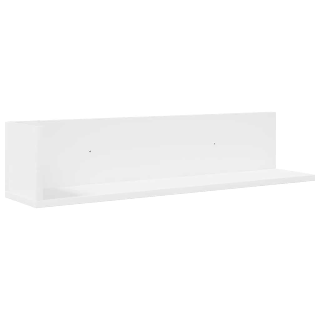 vidaXL Wall Shelves 2 pcs White 75x16.5x16.5 cm Engineered Wood 5