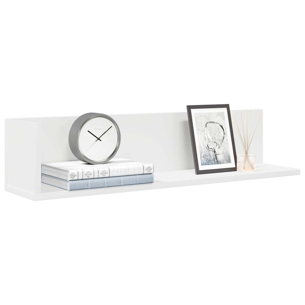 vidaXL Wall Shelves 2 pcs White 75x16.5x16.5 cm Engineered Wood 1