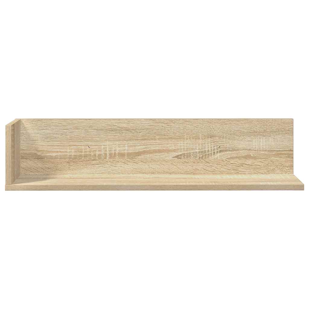 vidaXL Wall Shelves 2 pcs Sonoma Oak 75x16.5x16.5 cm Engineered Wood 4