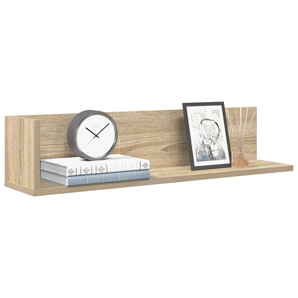 vidaXL Wall Shelves 2 pcs Sonoma Oak 75x16.5x16.5 cm Engineered Wood 1
