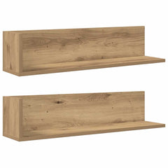 vidaXL Wall Shelves 2 pcs Artisan Oak 75x16.5x16.5 cm Engineered Wood 2