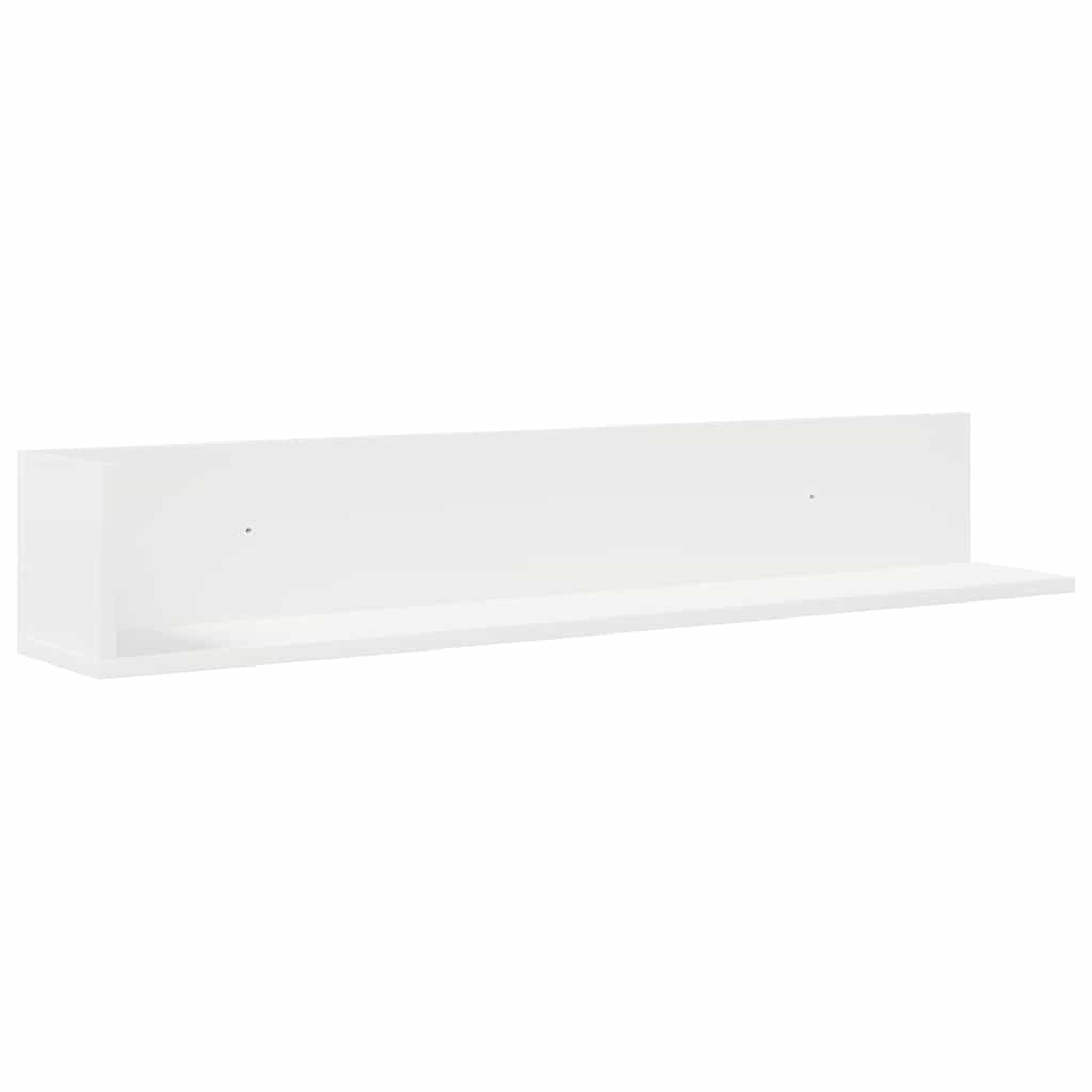 vidaXL Wall Shelves 2 pcs White 100x16.5x16.5 cm Engineered Wood 5