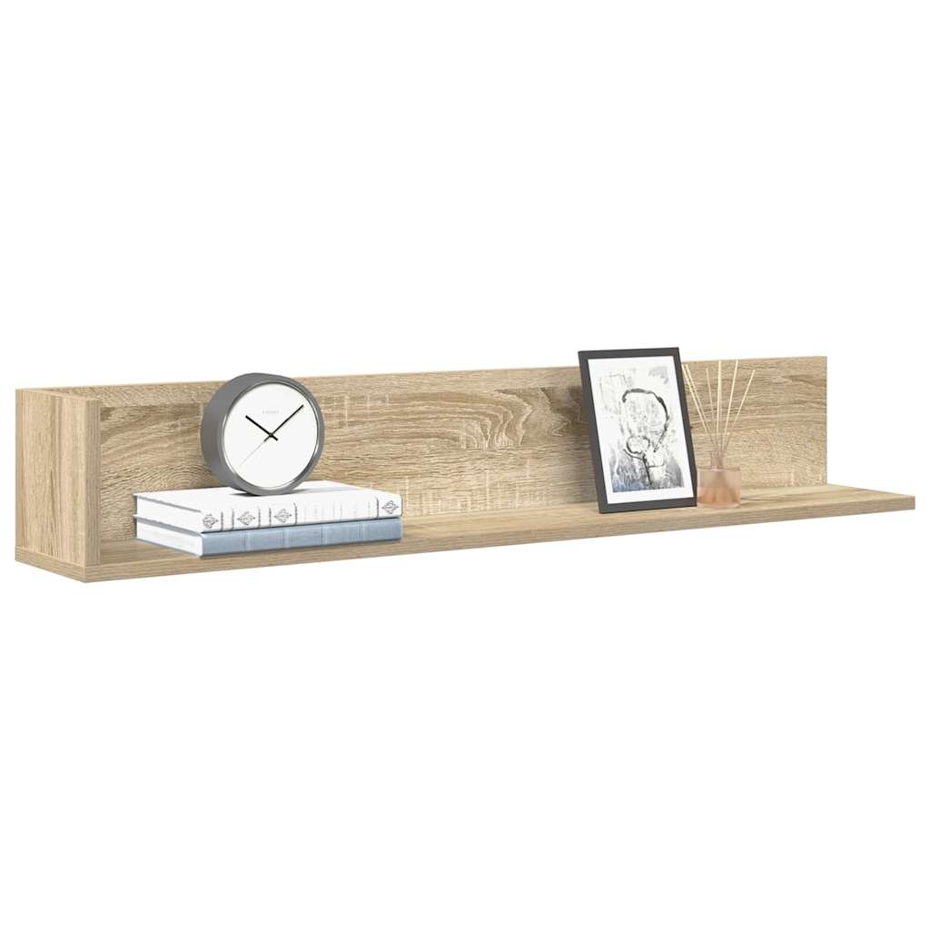 vidaXL Wall Shelves 2 pcs Sonoma Oak 100x16.5x16.5 cm Engineered Wood 1