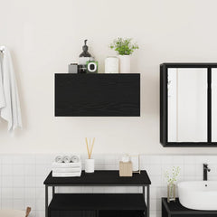 vidaXL Bathroom Wall Cabinet Black 60x25x30 cm Engineered Wood 3