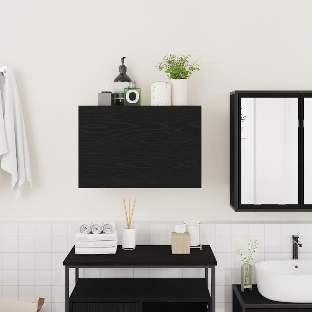 vidaXL Bathroom Wall Cabinet Black 60x25x40 cm Engineered Wood 3