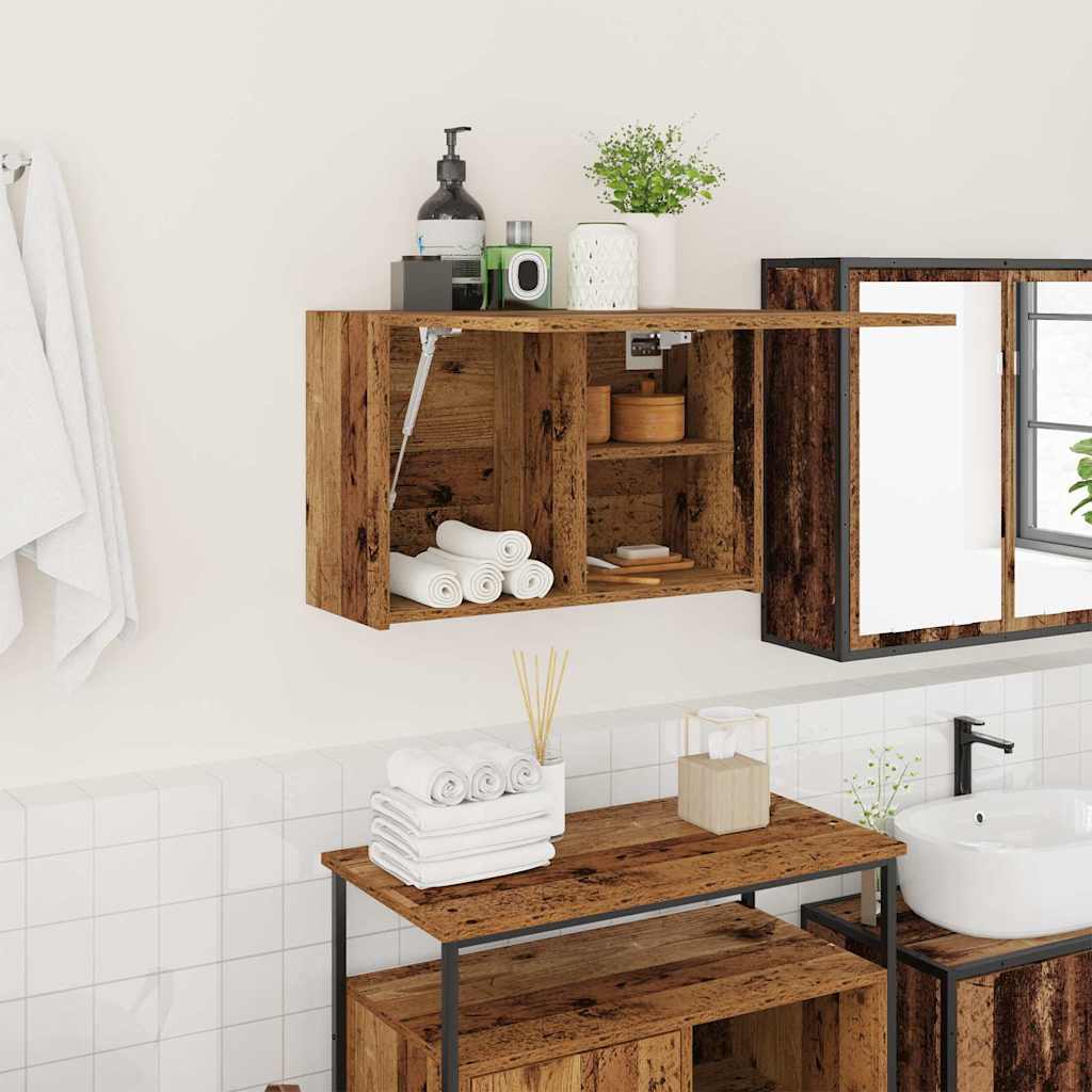 vidaXL Bathroom Wall Cabinet Old Wood 60x25x40 cm Engineered Wood 1