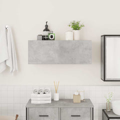 vidaXL Bathroom Wall Cabinet Concrete Grey 80x25x30 cm Engineered Wood 3