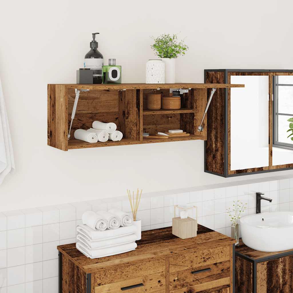 vidaXL Bathroom Wall Cabinet Old Wood 80x25x30 cm Engineered Wood 1