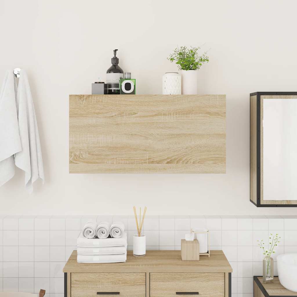 vidaXL Bathroom Wall Cabinet Sonoma Oak 80x25x40 cm Engineered Wood 3