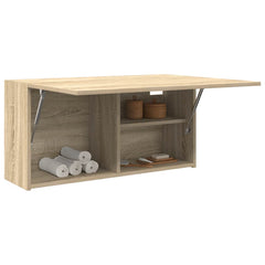 vidaXL Bathroom Wall Cabinet Sonoma Oak 80x25x40 cm Engineered Wood 4