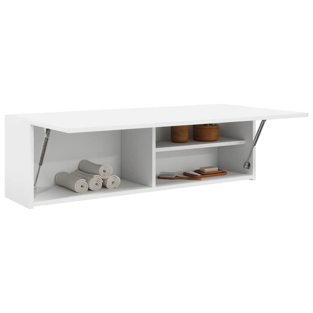 vidaXL Bathroom Wall Cabinet White 100x25x30 cm Engineered Wood 4