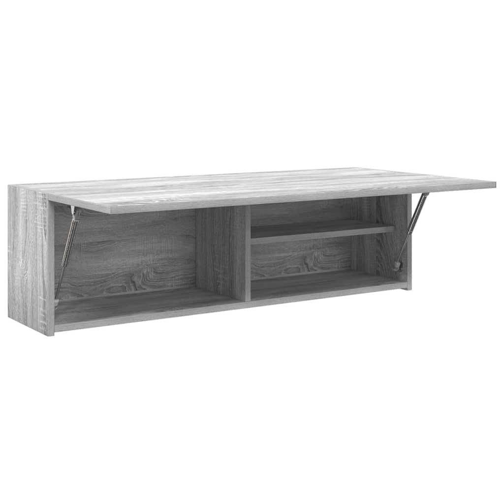 vidaXL Bathroom Wall Cabinet Grey Sonoma 100x25x30 cm Engineered Wood 5