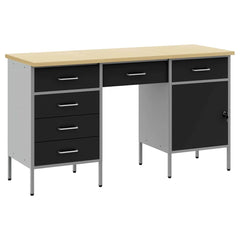 vidaXL Work Cabinet with Drawer 3 pcs Black Engineered Wood and Steel 2