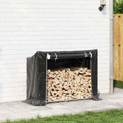 Firewood Rack with Rain Cover Galvanised Steel 151 cm 110.5 cm 60.5 cm