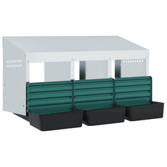 vidaXL Chicken Nesting Box 3 Compartments Wall-Mounted Galvanised Steel 4