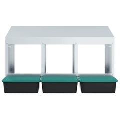 vidaXL Chicken Nesting Box 3 Compartments Wall-Mounted Galvanised Steel 5