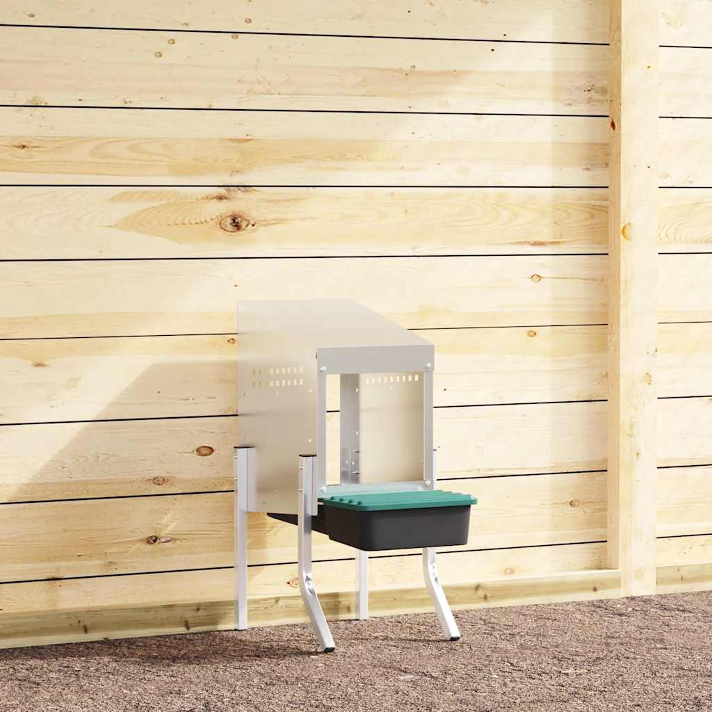 vidaXL Chicken Nesting Box 1 Compartment with Legs Galvanised Steel 1