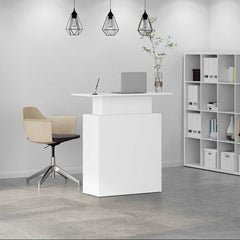 Reception Desk 100x40x104 cm Engineered Wood White