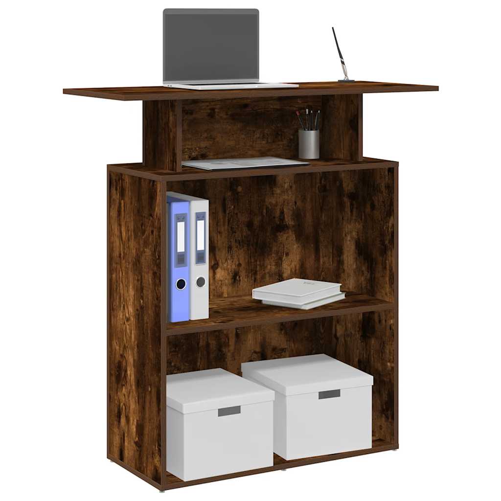 Reception Desk 100x40x104 cm Engineered Wood Smoked oak