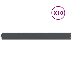 vidaXL Lawn Edging 10 pcs 10 x 103 cm Steel Anthracite 2