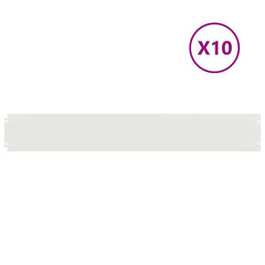 vidaXL Lawn Edging 10 pcs 15 x 103 cm Steel White 2