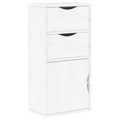 vidaXL Side Cabinet with Drawers ODDA White 40x24x79 cm Solid Wood Pine 2
