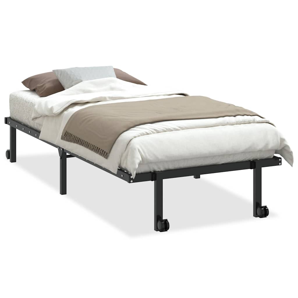 Bed Frame without Mattress Foldable Steel Black 90 cm 200 cm
