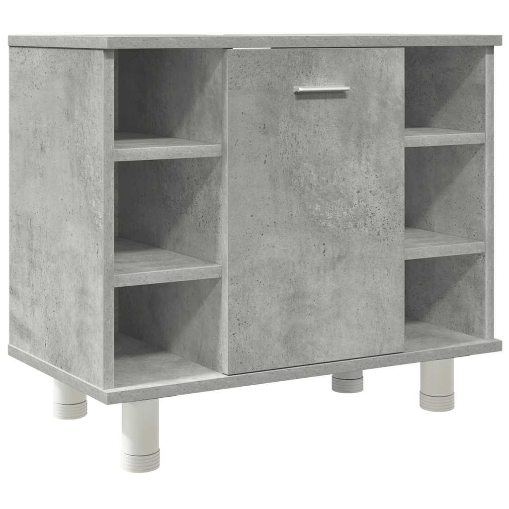 3 Piece Bathroom Furniture Set Engineered Wood Concrete grey