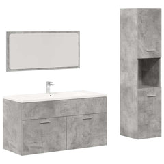 vidaXL 3 Piece Bathroom Furniture Set Concrete Grey Engineered Wood 2