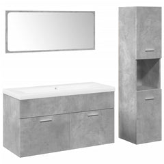 vidaXL 4 Piece Bathroom Furniture Set Concrete Grey Engineered Wood 2