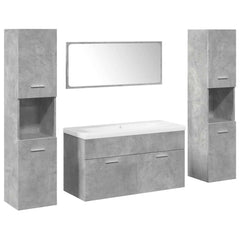 vidaXL 5 Piece Bathroom Furniture Set Concrete Grey Engineered Wood 2