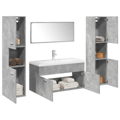 vidaXL 5 Piece Bathroom Furniture Set Concrete Grey Engineered Wood 3