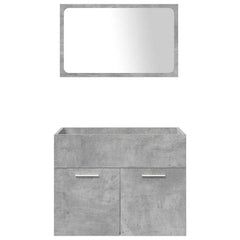 5 Piece Bathroom Furniture Set Engineered Wood Concrete Grey 60 cm
