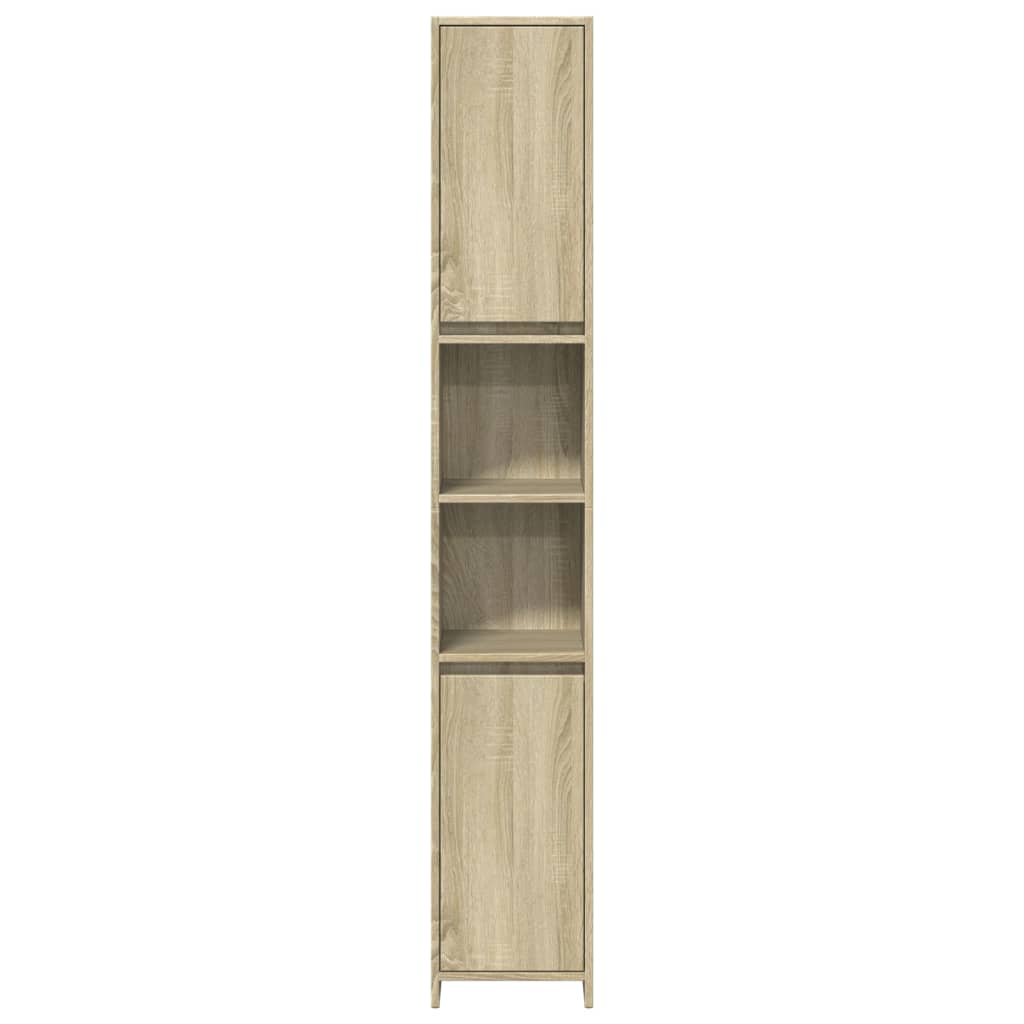 3 Piece Bathroom Furniture Set Sonoma Oak Engineered Wood Concrete grey