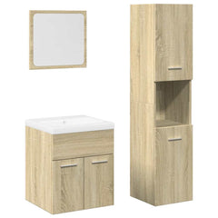 vidaXL 4 Piece Bathroom Furniture Set Sonoma Oak Engineered Wood 2
