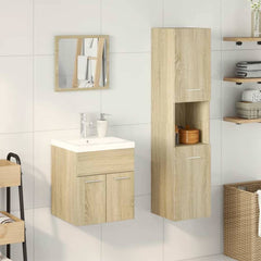 vidaXL 4 Piece Bathroom Furniture Set Sonoma Oak Engineered Wood 3