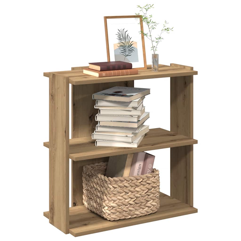 vidaXL Bookcase 3-Tier Artisan Oak 60x30x60 cm Engineered Wood 1
