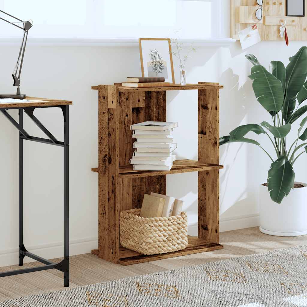 vidaXL Bookcase 3-Tier Old Wood 60x30x80 cm Engineered Wood 3