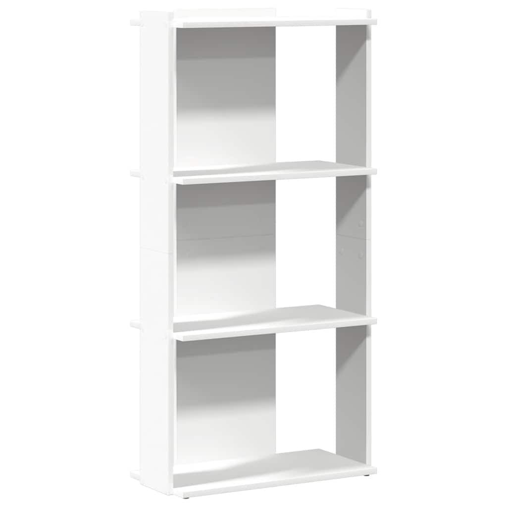 Bookcase 3-Tier Engineered Wood 60 x 30 x 120 cm White