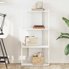 Bookcase 3-Tier Engineered Wood 60 x 30 x 120 cm White