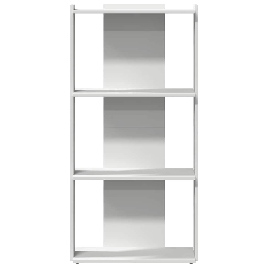 Bookcase 3-Tier Engineered Wood 60 x 30 x 120 cm White