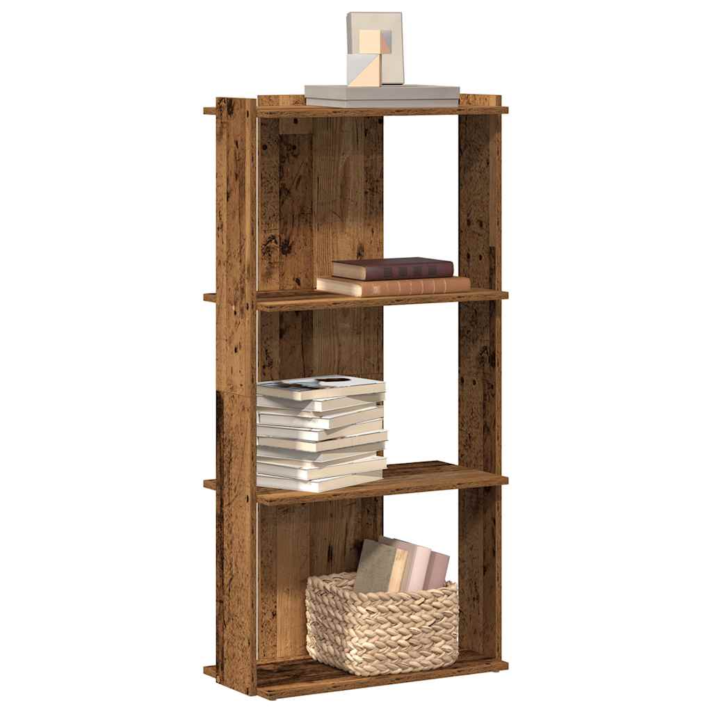 Bookcase 3-Tier Engineered Wood 60 x 30 x 120 cm Old wood