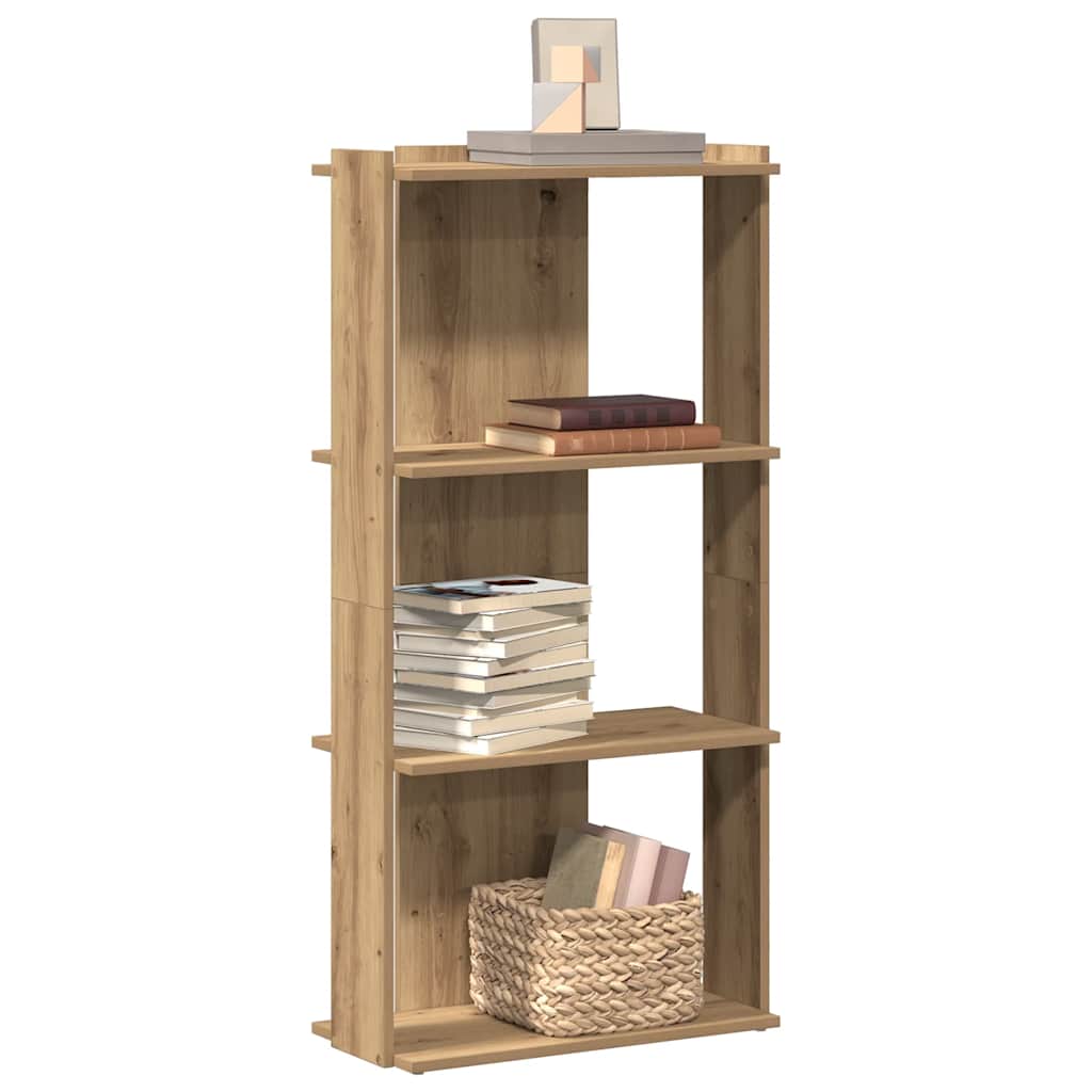 Bookcase 3-Tier Engineered Wood 60 x 30 x 120 cm Artisan oak