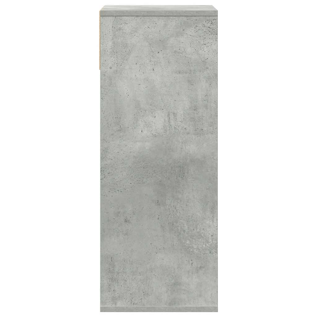 vidaXL Book Cabinet Concrete Grey 34x31x80 cm Engineered Wood 5