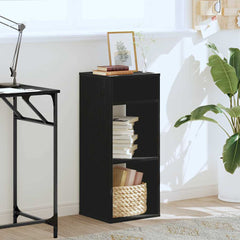 vidaXL Book Cabinet Black 34x31x80 cm Engineered Wood 3