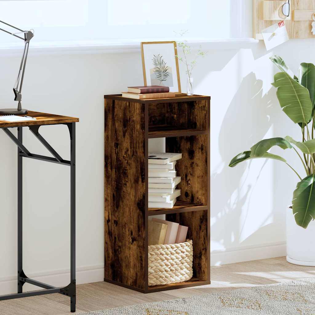 vidaXL Book Cabinet Smoked Oak 34x31x80 cm Engineered Wood 3
