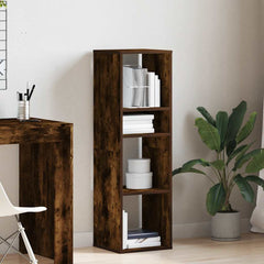 vidaXL Book Cabinet Smoked Oak 34x31x112 cm Engineered Wood 3