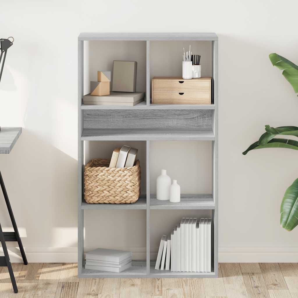 vidaXL Book Cabinet Grey Sonoma 66x31x112 cm Engineered Wood 3