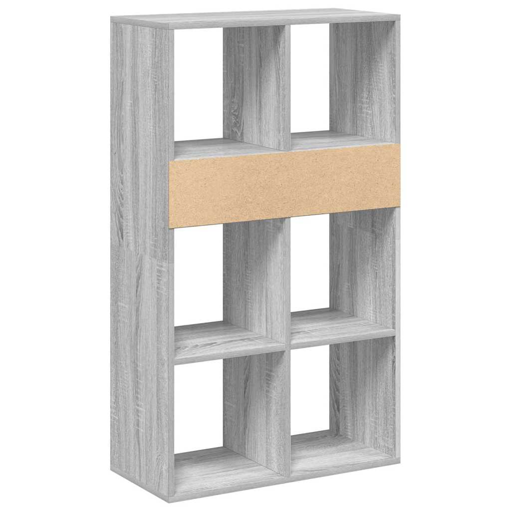 vidaXL Book Cabinet Grey Sonoma 66x31x112 cm Engineered Wood 6