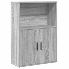vidaXL Bookcase Grey Sonoma 60x24x85 cm Engineered Wood 2